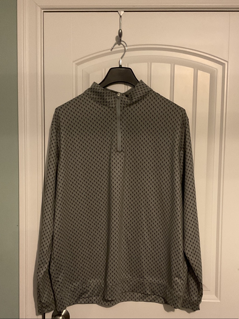 Peter Millar Grey Quarter-Zip Long Sleeve Performance Shirt
